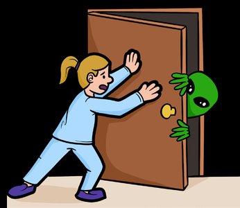 Girl holding door for contin/o