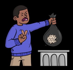 Boy with few beans for olig/o