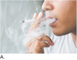 Person smoking a cigarette