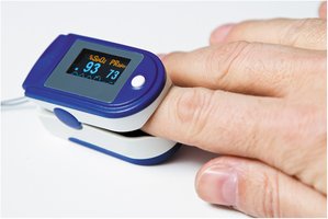 Pulse oximeter on finger