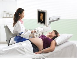 Ultrasound examination of a pregnant woman