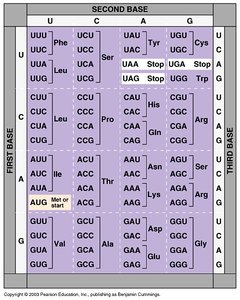 Genetic code table