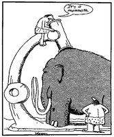 Cartoon illustrating the concept of seeing the whole versus the part
