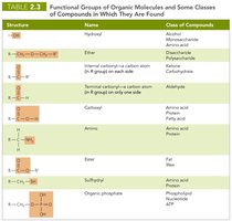 Functional groups table