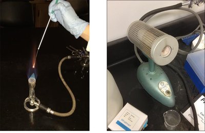 Flaming and hot-air sterilization