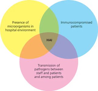 Venn diagram of factors in nosocomial infections