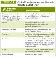 Clinical specimen collection table
