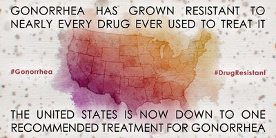Infographic about drug-resistant gonorrhea in the United States