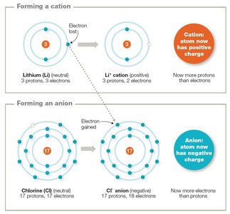 Formation of cations and anions