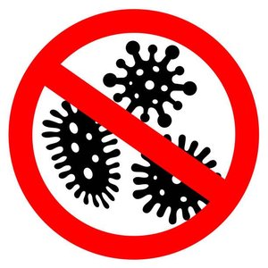 No microbes symbol (biocidal action)