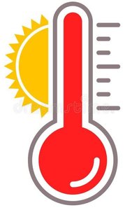 Thermometer indicating high temperature