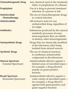 Table of antimicrobial drug definitions