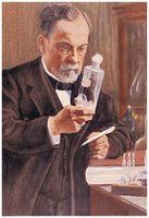 Louis Pasteur with flask