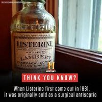 Listerine bottle, originally a surgical antiseptic