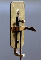 Early microscope used by Leeuwenhoek