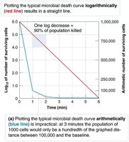 Microbial Death Curve Logarithmic and Arithmetic Plot