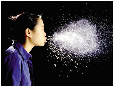 Droplet transmission from a sneeze