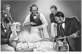 Historical depiction of aseptic surgery