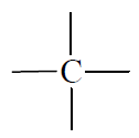 Carbon with four single bonds