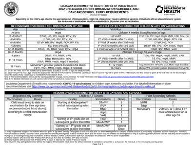 Louisiana immunization law