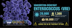 Infographic on vancomycin-resistant Enterococcus (VRE)