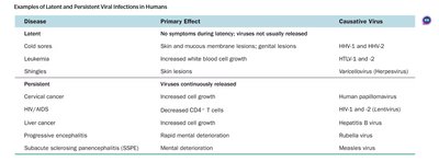 Latent and persistent viral infections graph