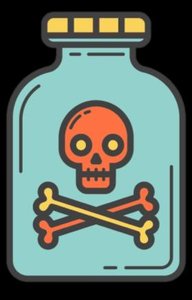 Poison bottle representing LD50 concept