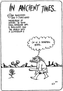 Cartoon about ancient biologists