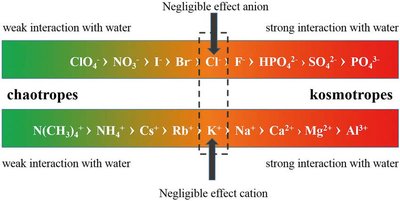 Hofmeister series: chaotropes and kosmotropes
