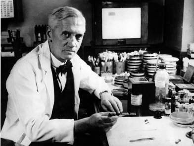Alexander Fleming in his laboratory