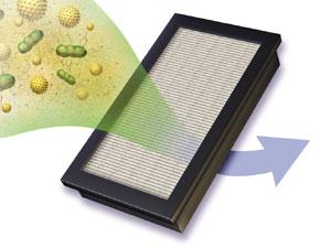 HEPA filter removing microorganisms from air