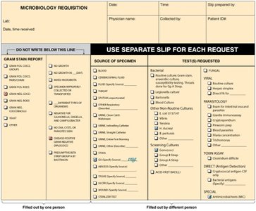 Clinical microbiology lab requisition form