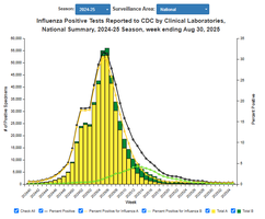 Influenza positive tests by week