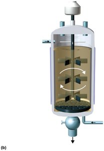 Section of a continuously stirred bioreactor