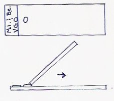 Diagram of negative staining procedure: mixing Nigrosin and bacteria, spreading with a second slide