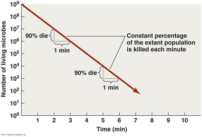 Plot of microbial death rate