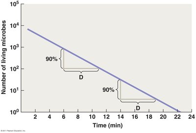 Decimal reduction time as a measure of microbial death rate