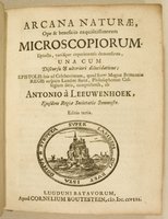 Title page of Leeuwenhoek's publication