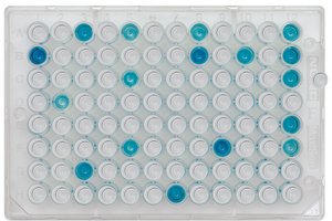 ELISA plate with positive wells