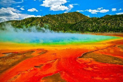 Colorful hot spring representing an extreme environment inhabited by Archaea