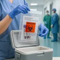 Biohazard bag and insulated transport container
