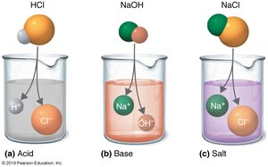 Acid, base, and salt dissociation in water