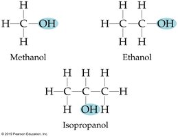 Alcohol functional group in organic molecules