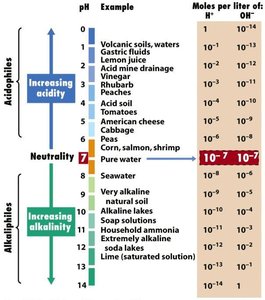 pH preferences of acidophiles, neutrophiles, and alkaliphiles