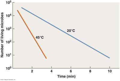 Effect of temperature on the efficacy of an antimicrobial chemical