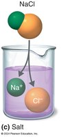 Salt dissociation in water