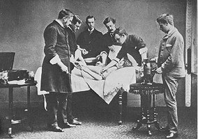 Joseph Lister performing surgery