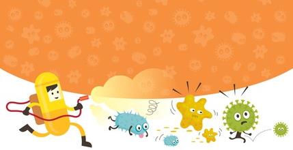 Cartoon of microbial control