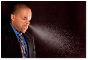 Airborne transmission via respiratory droplets