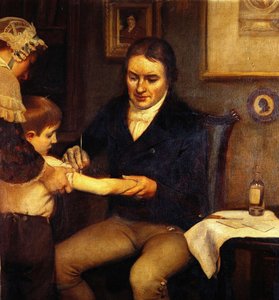 Historical depiction of early vaccination